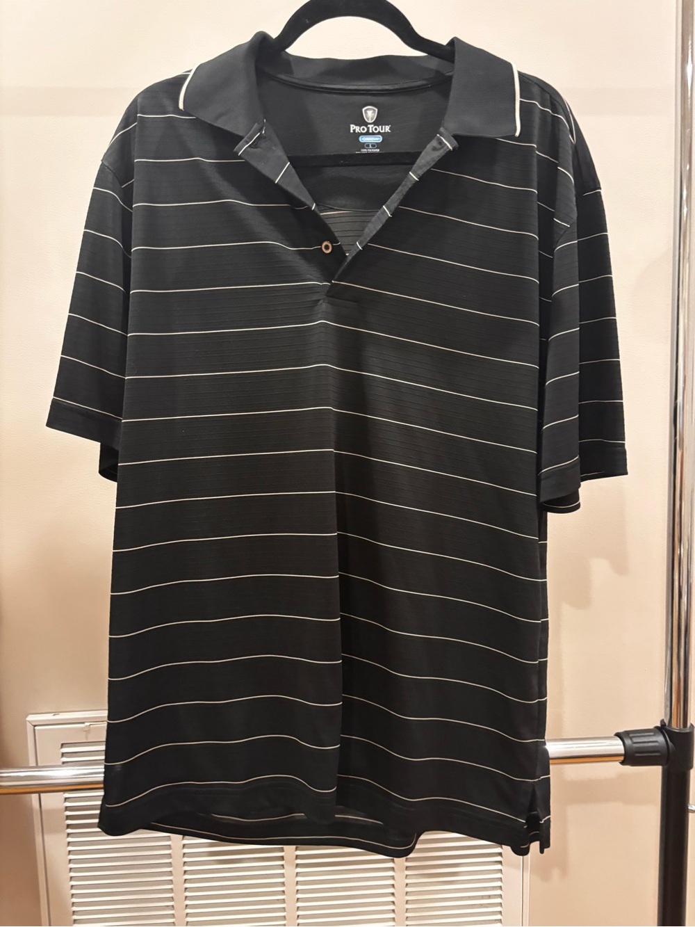 Men’s Black Stripe Polo Shirt